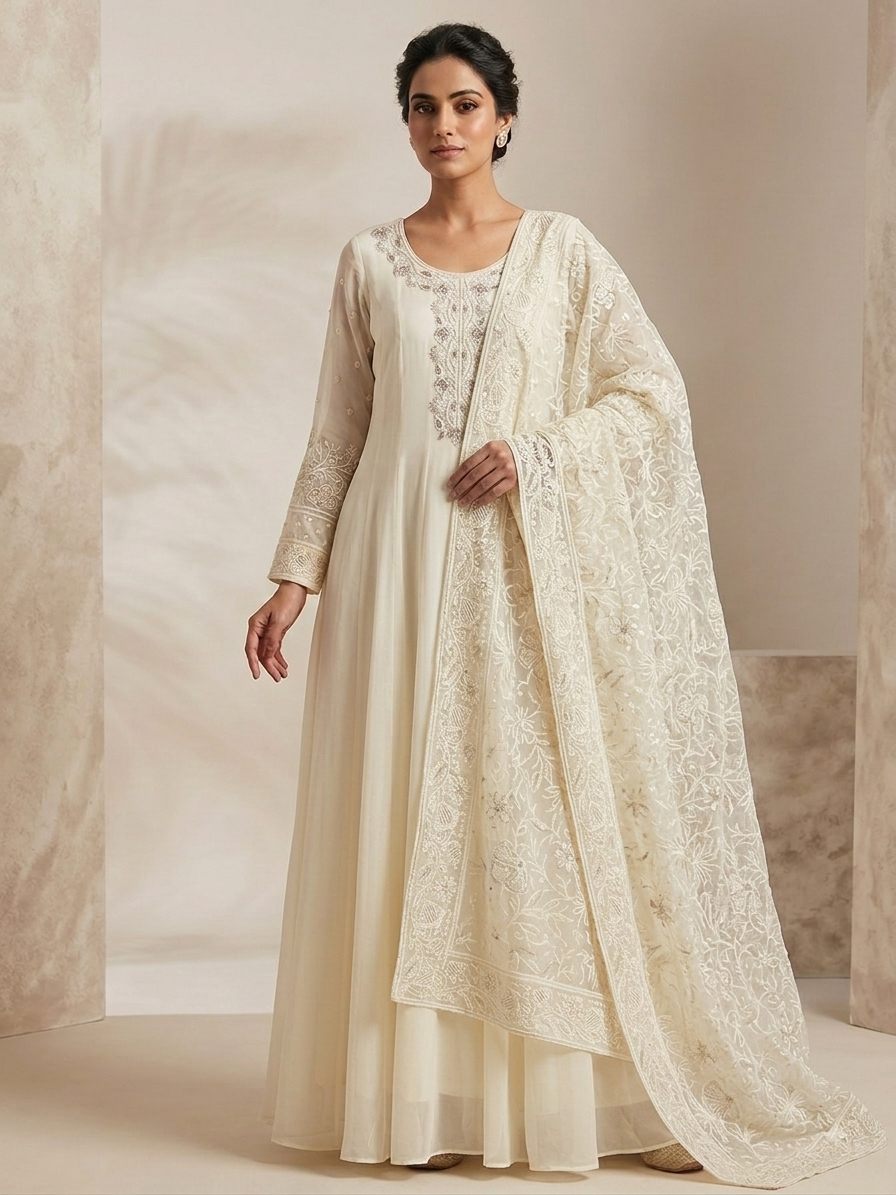 Regal Ivory Chikankari Set
