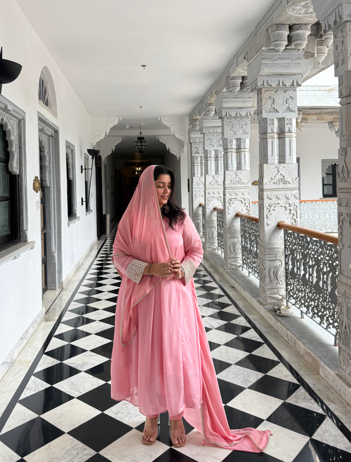 Pink Anarkali set