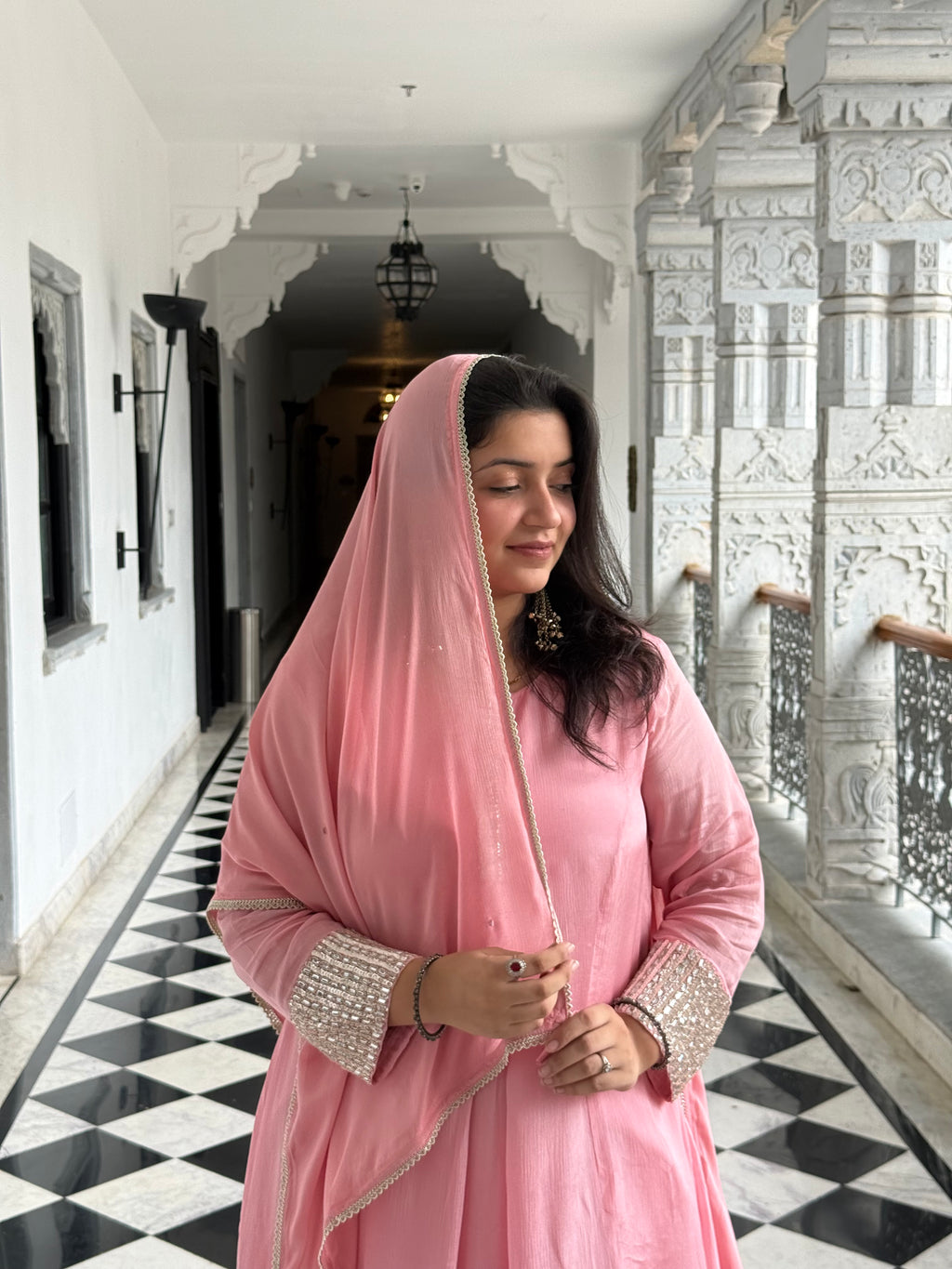 Pink Anarkali set