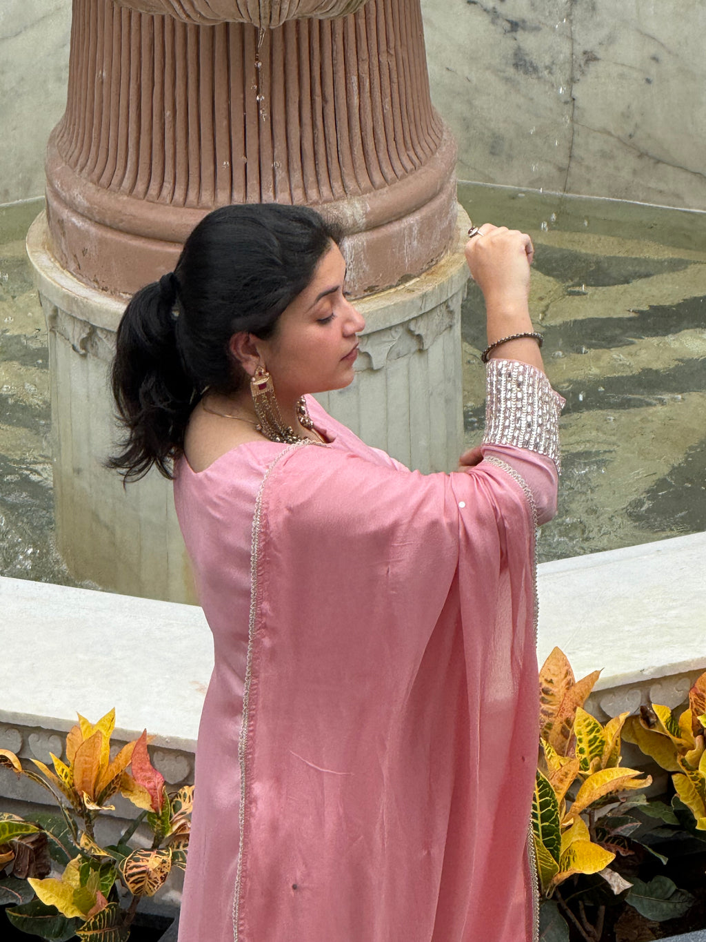 Pink Anarkali set